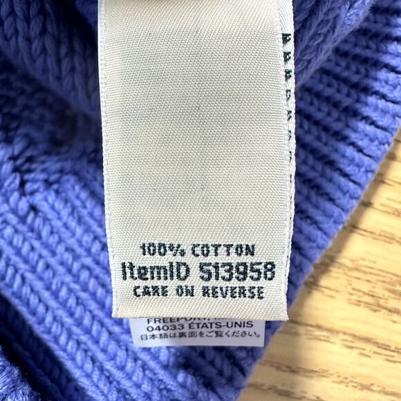 LL Bean Double L Mixed Cable Sweater Womens Sz L Larkspur Funnel Neck Cozy NWT - Picture 13 of 15